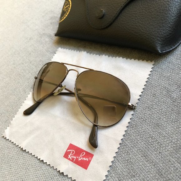 RAY-BAN-Aviator Light Brown Gradient Sunglasses main image 7